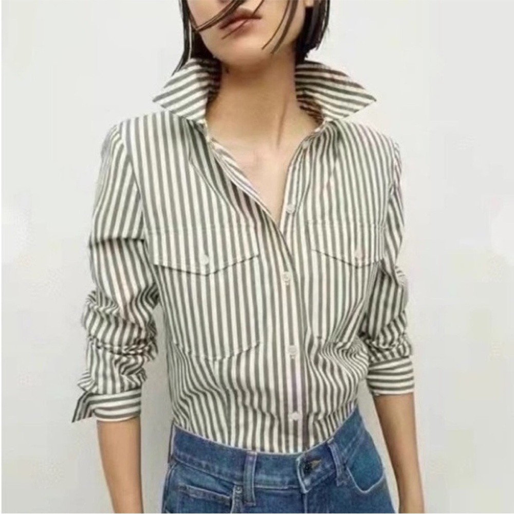 Veronica Beard Barnette Striped Button-Down Shirt